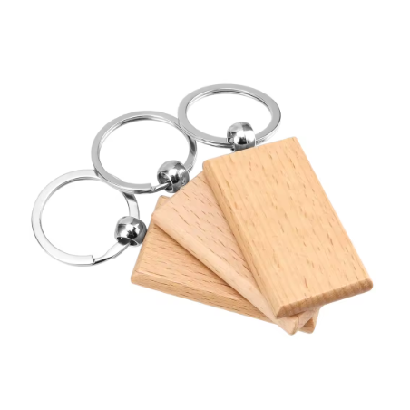 Llavero madera haya rectangular