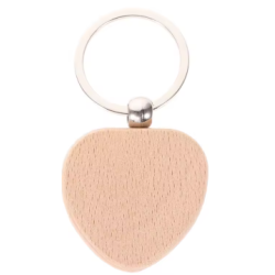 Llavero madera haya corazón